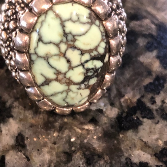 Rare size 12 Kingbaby studio torquise skull and stingray silver ring - Picture 7 of 7